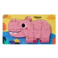 Wooden cartoon hippo puzzle toy for kids early education 10pcs number sorting learning board - Set 13: Hippo