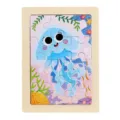 Puzzle en bois pour enfants 12 pieces jouet educatif et apprentissage design meduse - Méduse