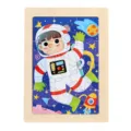 Enfant en bois 12 pièces puzzle motif astronaute de l'espace jouet éducatif d'apprentissage - Astronaute