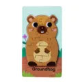 Wooden groundhog jigsaw puzzle for kids, early educational cartoon toy with numbers. - Set 15: Marmot