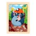 Children's wooden logical thinking 12-piece puzzle board, early educational toy for kids. - Groundhog