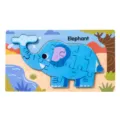Wooden elephant puzzle toy for kids, cartoon animal educational learning toy with numbers. - Set 16: Elephant