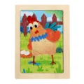 Kids wooden jigsaw puzzle toy 12 pieces cute cartoon rooster educational early learning game - Rooster