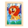 Kids wooden puzzle 12 pieces educational toy early learning logic thinking cartoon lion theme - Lion