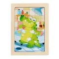Kids wooden jigsaw puzzle educational toy 12 pieces cute cartoon animal learning game - Crocodile