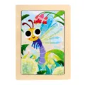 Wooden jigsaw puzzle for kids, cute cartoon insect design, early educational toy variant. - Dragonfly