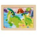 Kids wooden dinosaur jigsaw puzzle 12 pieces educational early learning toy for toddlers - Dinosaur 3
