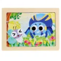 Wooden jigsaw puzzle for kids 12 pieces cartoon bug educational toy toddler wooden board - Spider