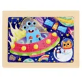 Wooden space puzzle for kids educational toddler toy early learning logical brain game - Spaceship