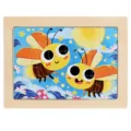 Kids wooden 12-piece puzzle educational toy cute cartoon bee design early learning - Bee