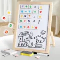Tableau à dessin double face magnétique en bois pour enfants jouets éducatifs précoces. - Petit Tableau à Dessin Double Face