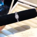 Peer-vormige kubische zirkonia open ring in zilverkleur, elegante mode sieraden voor dames. - 41# Druppelvormige Strass Open Ring / Zilver