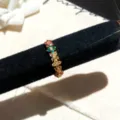 Kleurrijke zirkonia bloem open ring, elegante vergulde statement sieraden voor vrouwen. - Monet's Garden meerkleurige zirkonia bloemring (K46) / Goud