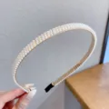 Elegant pearl metal headband for women, chic hair hoop, stylish daily hair accessories - Triple Row Artificial Pearl Headband