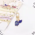 Japanese Style Koi Fish Cloud Keychain Alloy Good Luck Car Ring Creative Pendant Gift Bag Charm - Blue