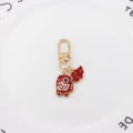 Porte-clés style japonais drapeau carpe koi et nuage rouge en alliage mignon cadeau sac - Rouge
