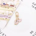 Japanese style cute koi fish and lucky cloud keychain alloy bag charm creative gift accessory. - Pink