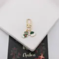 Weihnachtsserie Metall Schlüsselanhänger Legierung Taschenanhänger süße Socke Mütze Zubehör - Weihnachtssocke Und Mütze (Stil 2)
