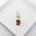 Halloween black cat pumpkin metal keychain detail view, cute alloy bag charm pendant accessory. - Black Cat with Pumpkin