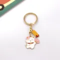 Japanese lucky cat metal keychain cute enamel bag charm good luck pendant car key ring accessory - 1 Good Luck Bond