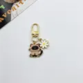 Cute alloy Siamese cat daisy keychain metal bag charm pendant for daily accessories chic - Siamese Cat