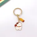 Japanese lucky cat keychain metal cute cat bag charm good luck lucky key ring pendant - 2 Peace & Safety