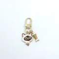 Cute Siamese cat and fishbone metal alloy keychain bag pendant car key ring accessory charm - Calico Cat Style (2)