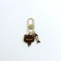 Cute alloy cat and fish skeleton keychain charm for car keys, bag decoration and headphones. - Yellow and White Cat Style (7)
