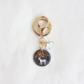 Gold alloy keychain with cute deer pendant and white cloud charm for bags and keys. - Deer Style (4)