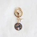 Detailed view of Japanese style alloy oil-drop rabbit cloud keychain charm accessory. - Moon-watching Rabbit Style (6)