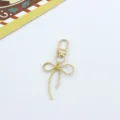 Gold metal bow keychain charm bag pendant phone case accessory sweet cute style gift - Gold Style (2)