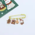 Christmas alloy brooch detail, cute cartoon Santa Claus and gingerbread charms, perfect festive gift. - Santa Claus & Gingerbread Man Style (230715-20)