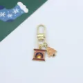 Christmas keychain alloy enamel cute fireplace tree pendant bag charm holiday gift decor - Fireplace and Christmas Tree (1)