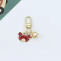 Cute cartoon crab pearl shell metal keychain bag charm pendant for women and girls daily use - Crab