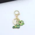 St. Patrick's Day green clover keychain zinc alloy bag accessory pendant lucky truck charm. - Green Truck with Shamrock