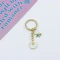 Valentine's day romantic rose metal keychain alloy bag charm pendant exquisite detail shot - White