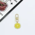 Gold metal lemon slice keychain charm cute fruit pendant for bag purse decoration - Lemon Slice (3)