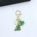 St. Patrick's Day green clover keychain metal keyring lucky hat bag pendant ornament accessory - Shamrock and Hat