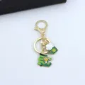 St. Patrick's Day metal keychain, green clover beer mug and leprechaun boot pendant, zinc alloy. - Green Boot and Beer Mug