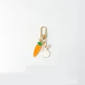 Cute rabbit carrot metal keychain detail, glossy enamel finish charm pendant for bags. - Rabbit with Carrot Style (1)