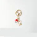 Cute metal rabbit and mushroom keyring pendant detail shot, showing exquisite alloy craft. - Rabbit with Mushroom Style (2)