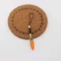 Cute carrot enamel phone charm pendant lanyard for keys bags mobile phone accessories - Orange Carrot with Green Leaves