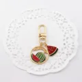Watermelon keychain alloy pendant detail, lovely summer fruit design for bags and airpods charm. - Watermelon