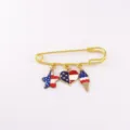 Amerikanische Flagge patriotische Brosche mit Stern Herz und Eiskugel Emaille Anhängern - Stern und Eis Stil (3)