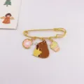 Cute cartoon capybara enamel brooch pin with lovely donut and cupcake charms for bags clothes. - Capybara with Cupcake and Donut Style