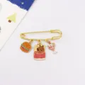 Cute capybara enamel brooch pin, cartoon burger fries ice cream alloy badge for bags. - Capybara with Burger and Fries Style