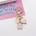 Süßer Reise-Thema Metall Schlüsselanhänger Taschenschmuck mit Koffer und Heißluftballon. - Heißluftballon & Koffer Stil (2)