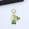 Portachiavi metallo auto trifoglio verde San Patrizio ciondolo borsa regalo accessorio - Trifoglio a Strisce e Camion
