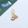 Christmas cartoon Santa mug alloy enamel keychain and bag charm pendant detail view show - Santa Cup and Candy (8)