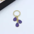 Easter egg keychain pendant metal purple dot charm cute bag accessory for women daily use - Purple Polka Dot